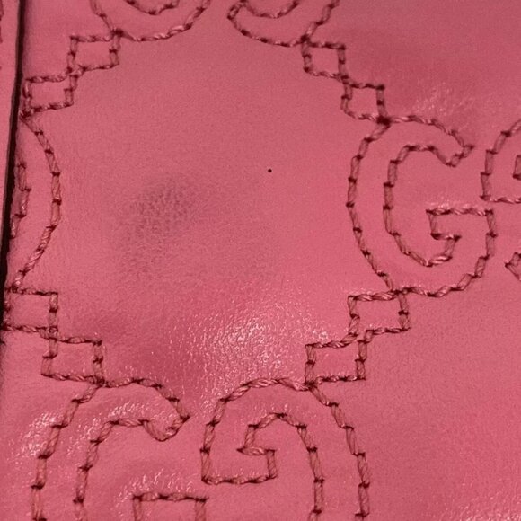 Auth GUCCI GG Matelasse Card Case Wallet Pink Leather Bifold Wallet 613-101224 - Picture 8 of 12
